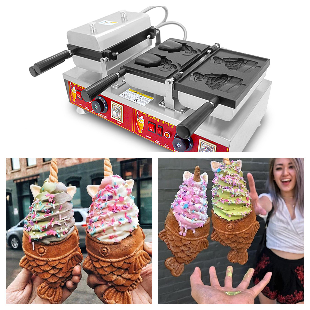 Kitchen Appliances In Japanese - 4 шт., японское мороженое, тайяки, рыба,