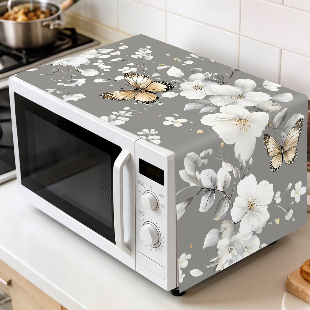 Kitchen Appliances Design - Чехол для микроволновой печи с белым