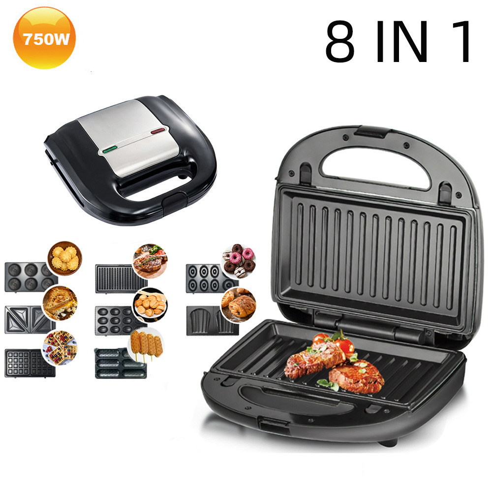 Sandwich Press Grill - 8-в-1 вафель, 1 шт., многофункциональная машина