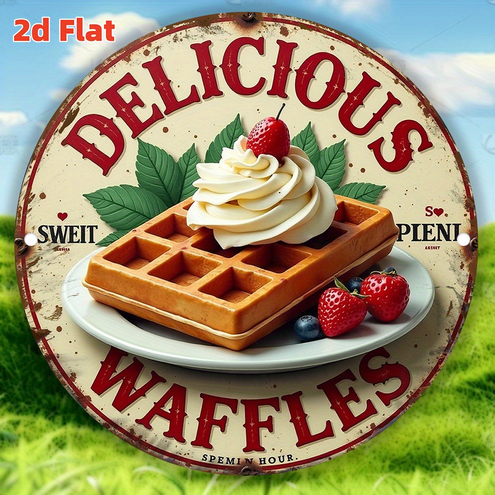 2D плоская винтажная настенная – обзор и цена Waffle Iron Belgian