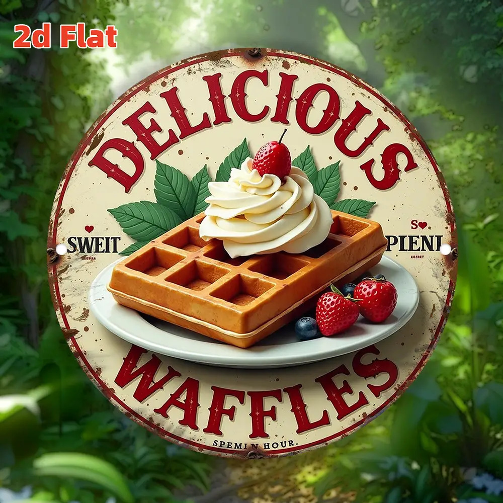 2D плоская винтажная настенная – обзор и цена Waffle Iron Belgian