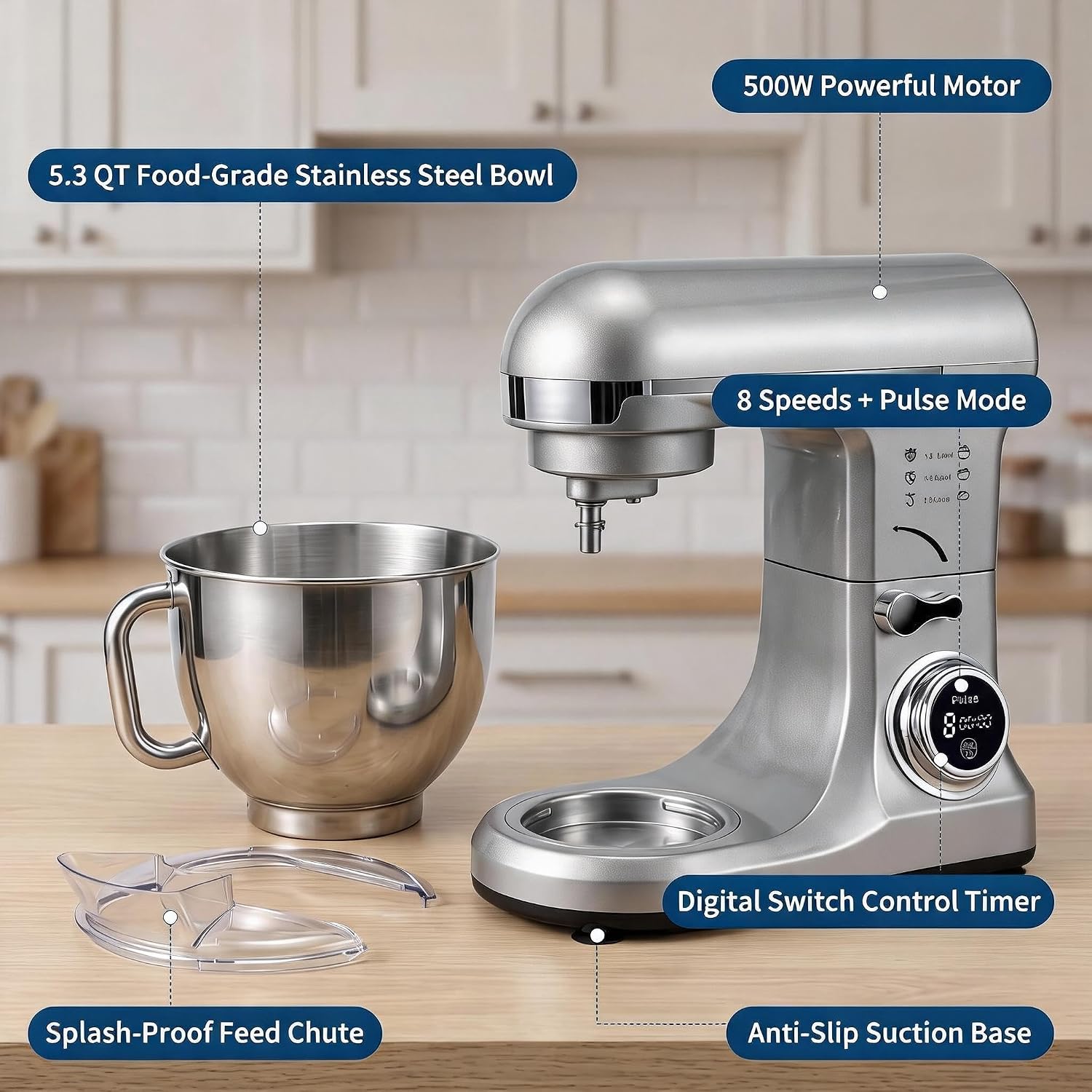 Tacleekii 5,3-литровый кухонны – обзор и цена Stand Mixer Bowl